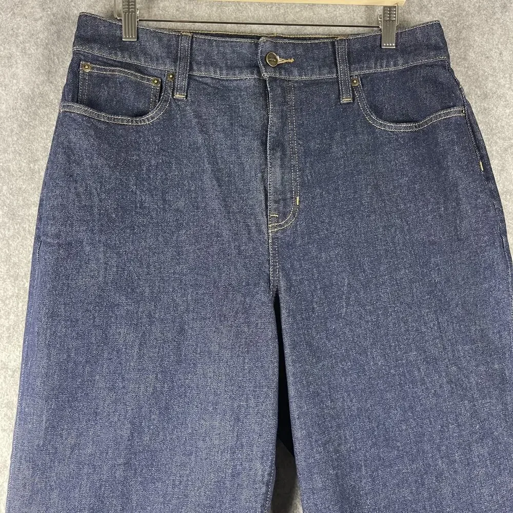 J Crew Semi Stretch High Rise Curvy Slim Wide Jeans Womens 33 Dark Wash Crop NEW